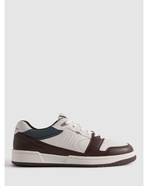 Reiss White Astor Low Top Leather Trainers for men