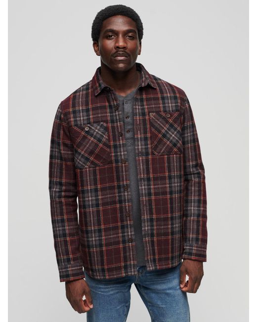 Superdry Brown The Merchant Store - Quilted Overshirt for men