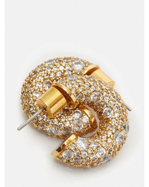 Jigsaw Metallic Diamante Encrusted Hoop Earrings