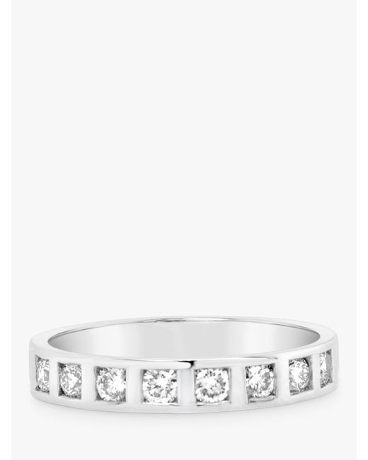 Milton & Humble Jewellery White Second Hand Platinum Diamond Half Eternity Ring