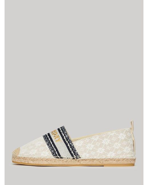 Superdry Natural Canvas Lace Overlay Espadrilles
