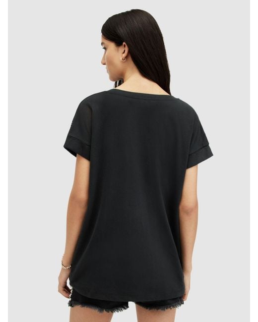 AllSaints Black Imogen Boy Tassel Front T-shirt