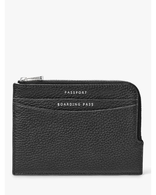 Aspinal of London Pebble Leather Zipped Travel Wallet in Black Lyst UK