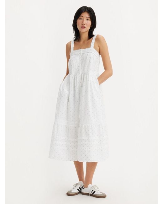Levi's White Cici Cotton Midi Dress