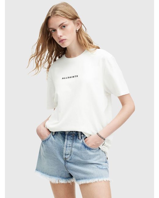 AllSaints White Tour Boyfriend Organic Cotton Oversized T-shirt