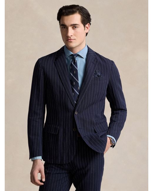 Ralph Lauren Blue Polo Soft Modern Pinstripe Twill Jacket for men