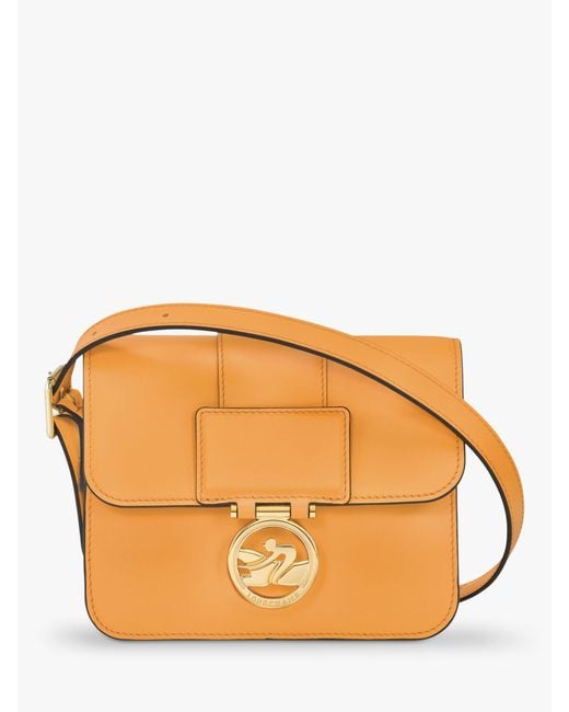 Longchamp Orange Box-trot Small Leather Cross Body Bag