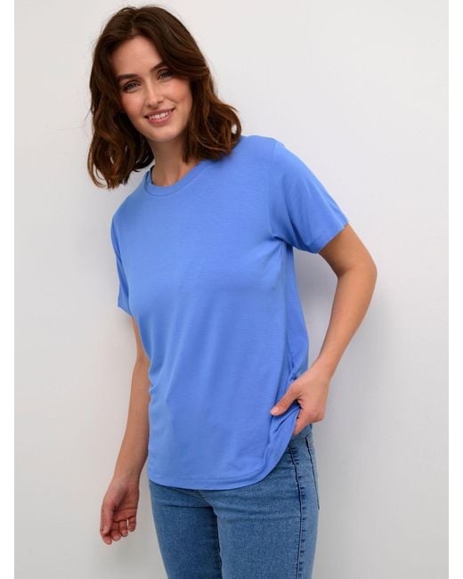Kaffe Blue Frida Short Sleeve Casual Fit T-shirt