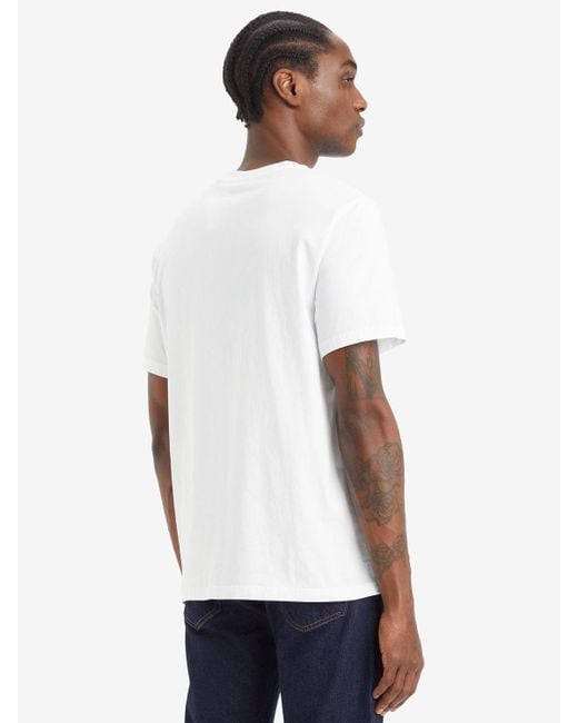 Levi's White Relaxed Fit Short Sleeve Graphic T-shirt for men