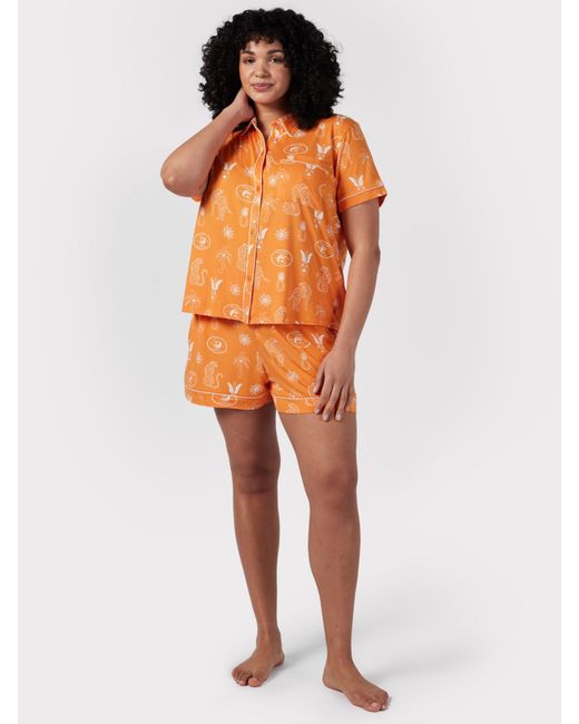 Chelsea Peers Orange Curve Tropical Holiday Short Pyjamas