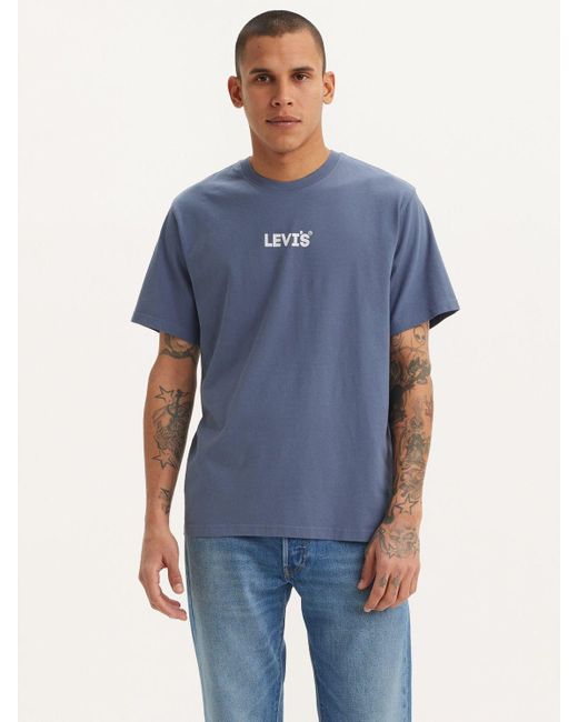 Levi's Blue Short Sleeve Relaxed Fit T-shirt for men