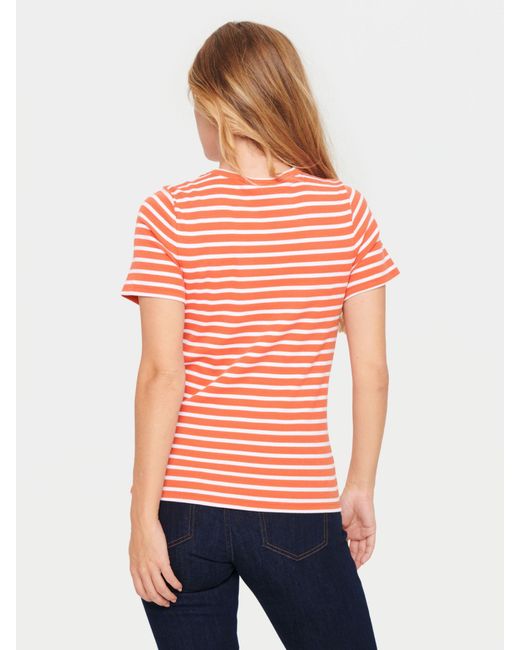 Saint Tropez Orange Aster Short Sleeve Stripe T-shirt