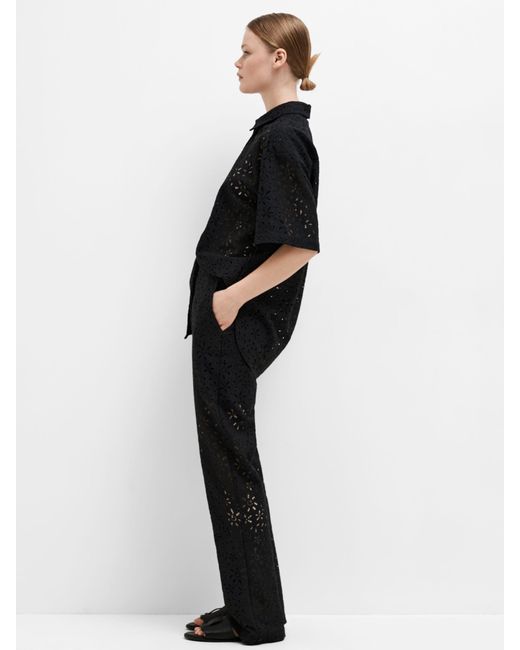 SELECTED Black Karola Lace Flared Trousers