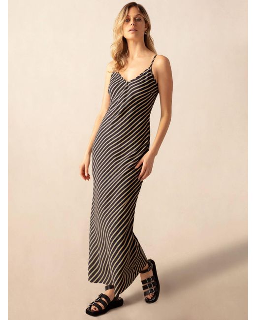 Ro&zo Natural Stripe Slip Maxi Dress