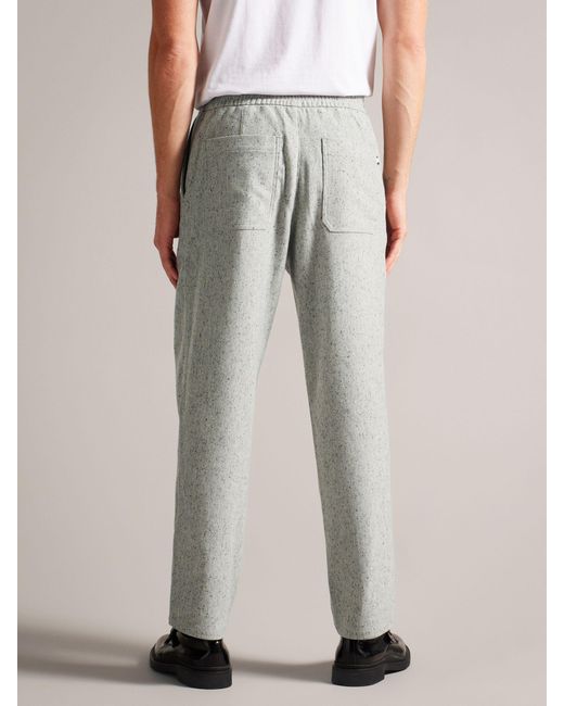 Ted Baker Gray Lopus Wool Blend Wide Leg Trousers for men