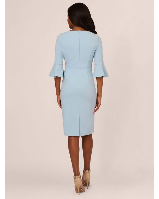 Adrianna Papell Blue Bell Sleeve Tie Front Midi Dress