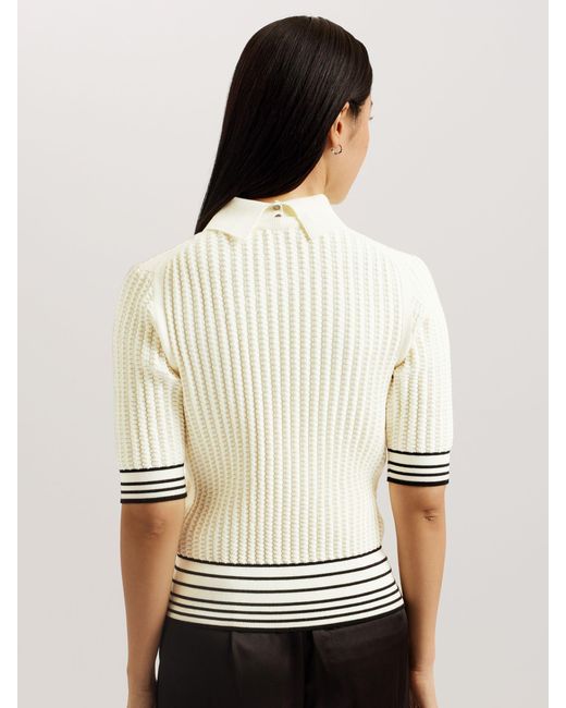 Ted Baker Natural Morliee Puff Sleeve Knitted Top