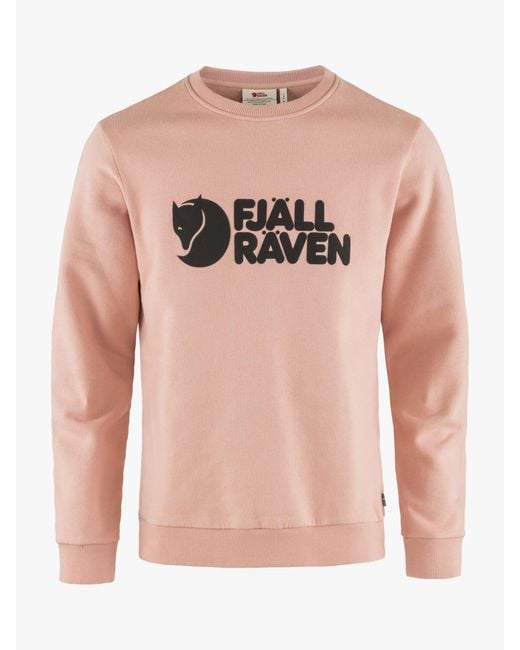 Fjallraven Pink Classic Long Sleeve Cosy Cotton Jumper for men