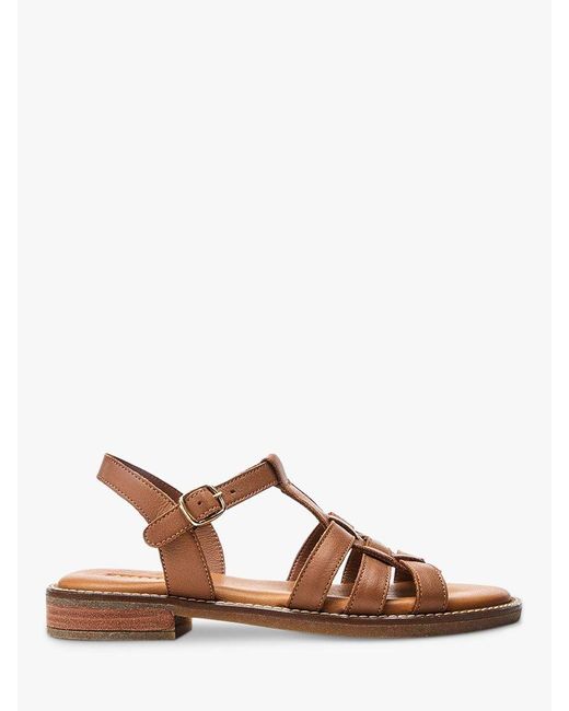 Moda In Pelle Brown Saddle Leather Sandals