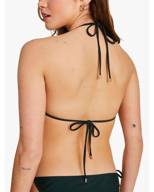 Accessorize Black Embroidered Floral Triangle Bikini Top