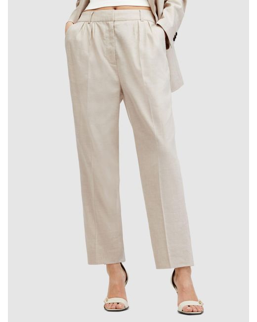 AllSaints Natural Whitney Linen Blend Trousers