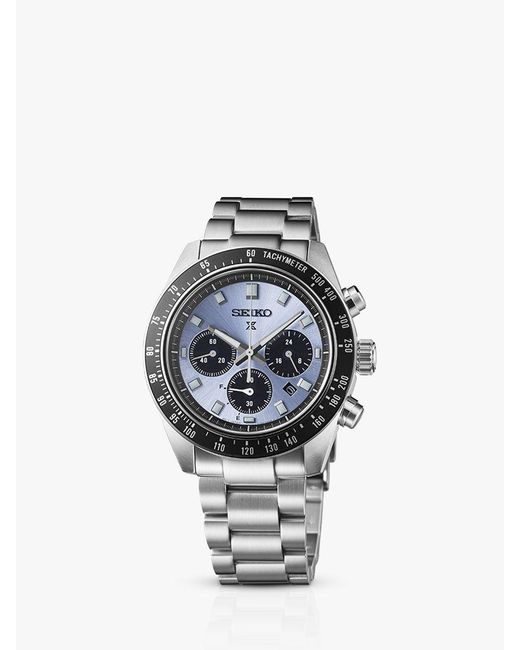 Seiko White Ssc935p1 Prospex Crystal Trophy Speedtimer Solar Chronograph Bracelet Strap Watch for men