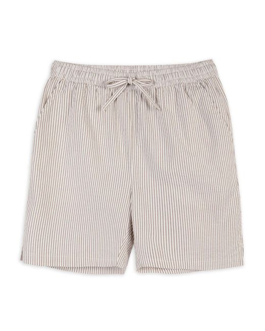 Chelsea Peers White Cotton Stripe Shorts for men