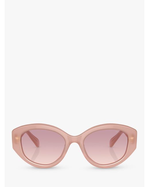 Swarovski Pink Sk6005 Embellished Irregular Sunglasses