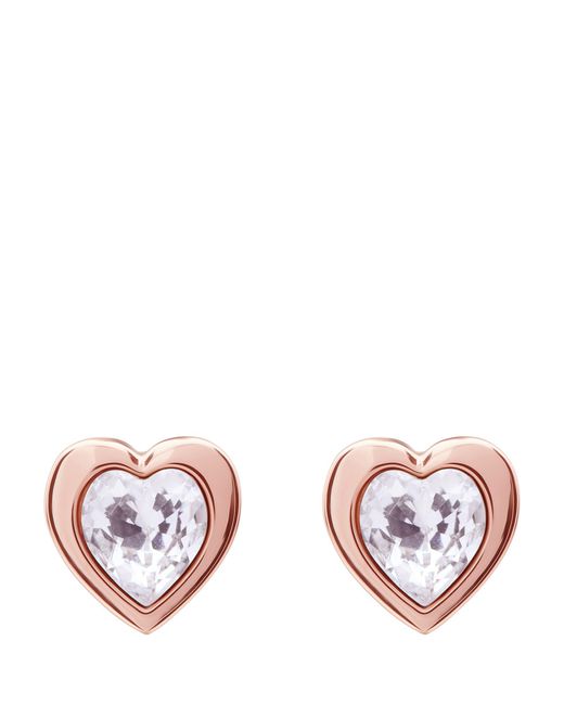 Ted Baker Pink Han Crystal Heart Stud Earrings