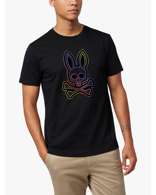 Psycho Bunny Black Cotton Graphic T-shirt for men