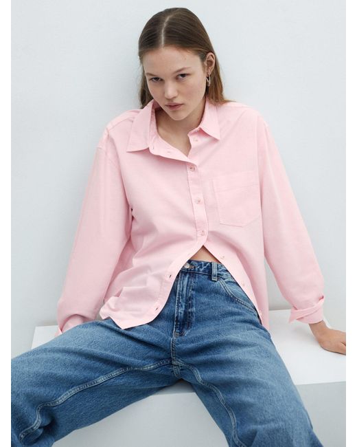 Mango Pink Cotton Shirt