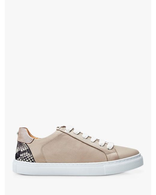 Moda In Pelle White Braidie Low Top Leather Trainers