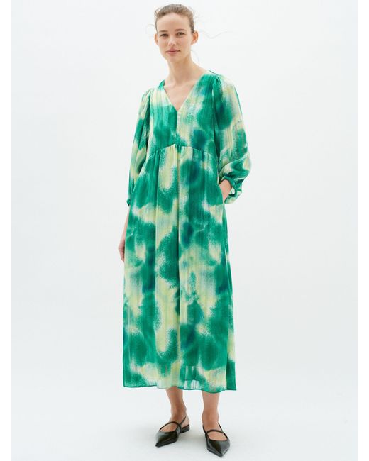 Inwear Green Himari 3/4 Sleeve Loose Fit Maxi Dress
