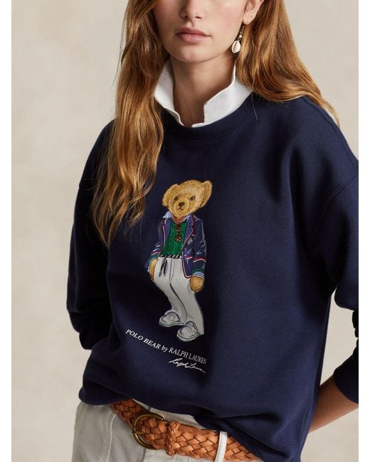 Ralph Lauren Blue Polo Bear Graphic Sweatshirt