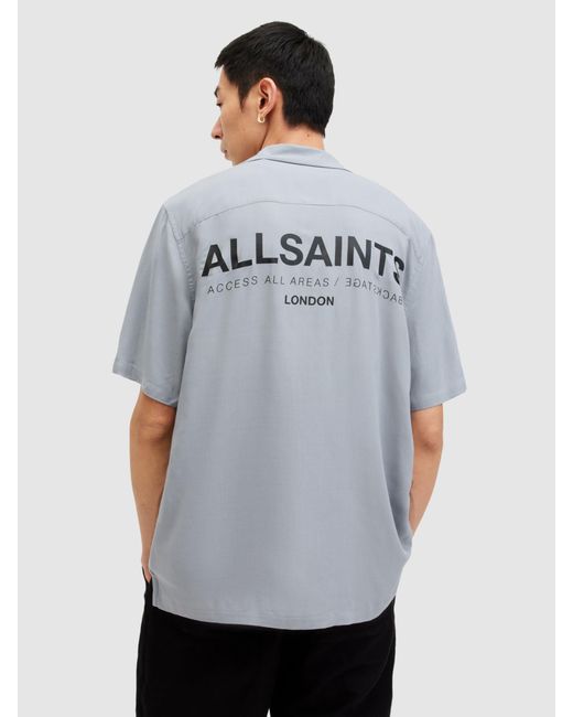 AllSaints Gray Access Short Sleeve Shirt for men