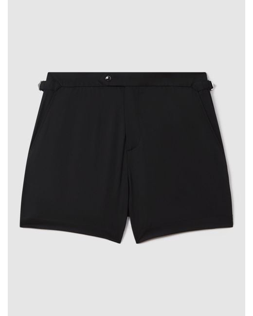 Reiss Black Sun Plain Swim Shorts for men