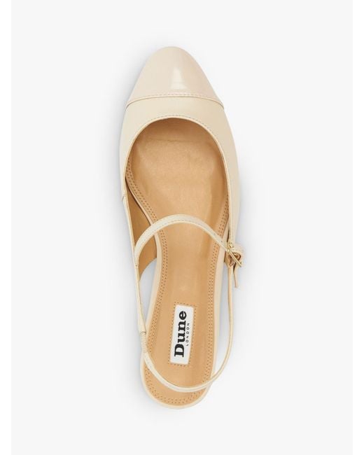 Dune Natural Hayes Leather Round Slingback Shoes