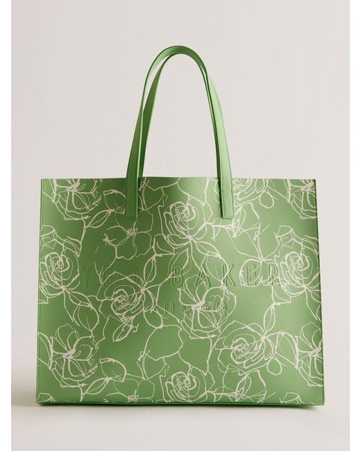 Ted Baker Green Linacon Linear Floral East West Icon Bag