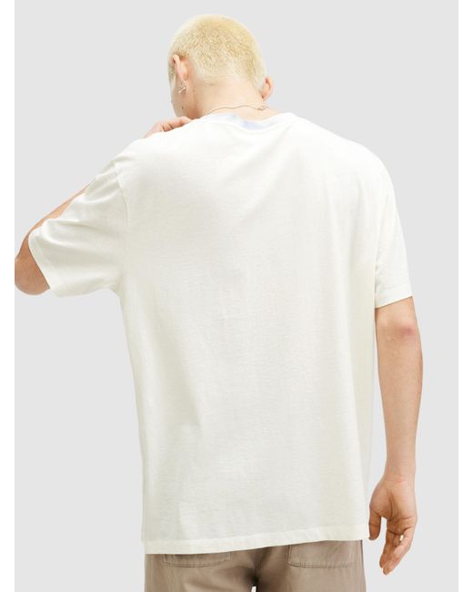 AllSaints White Indy Organic Cotton Short Sleeve Crew Neck T-shirt for men