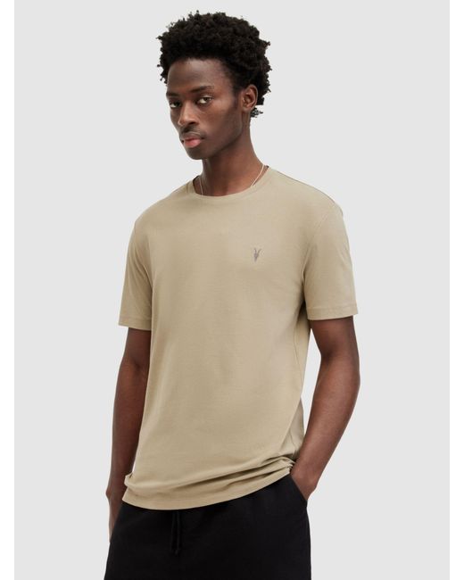 AllSaints Natural Brace Contrast Organic Cotton Short Sleeve T-shirt for men