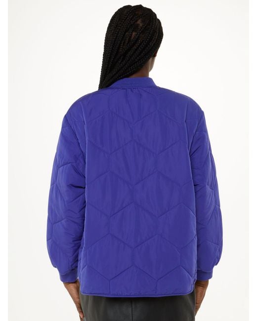 Whistles Blue Ida Short Quilted Coat