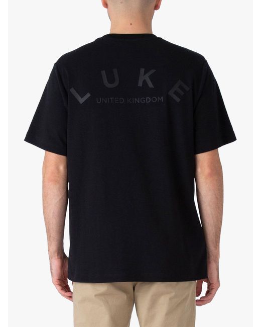 Luke 1977 Black Luxembourg Back Print Relaxed Fit T-shirt for men