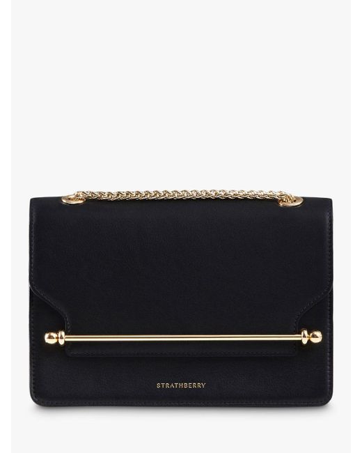 Strathberry East/west Leather Cross Body Bag in Black | Lyst UK