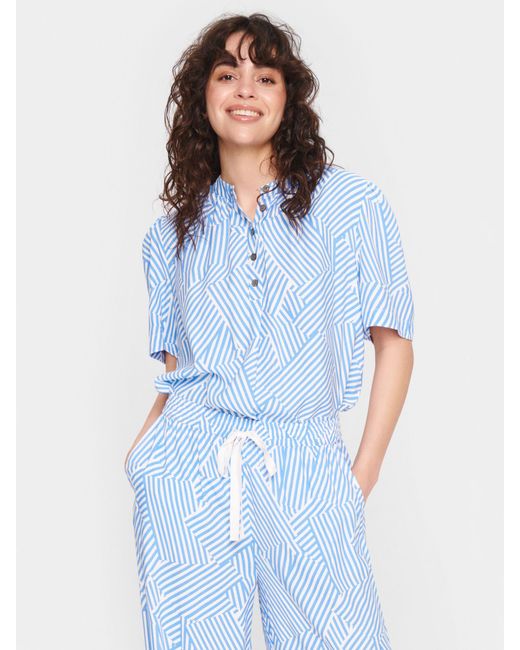 Saint Tropez Blue Elyse Stripe Shirt
