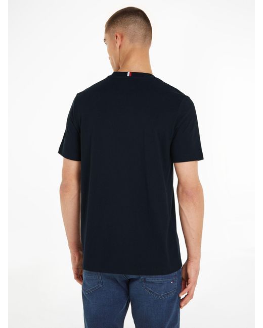 Tommy Hilfiger Blue Monotype Chest Strip T-shirt for men