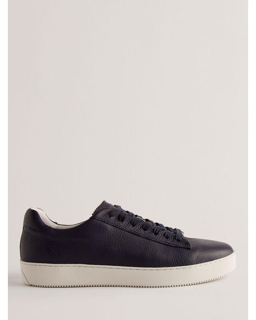 Ted Baker Blue Leather Pebble Trainers for men