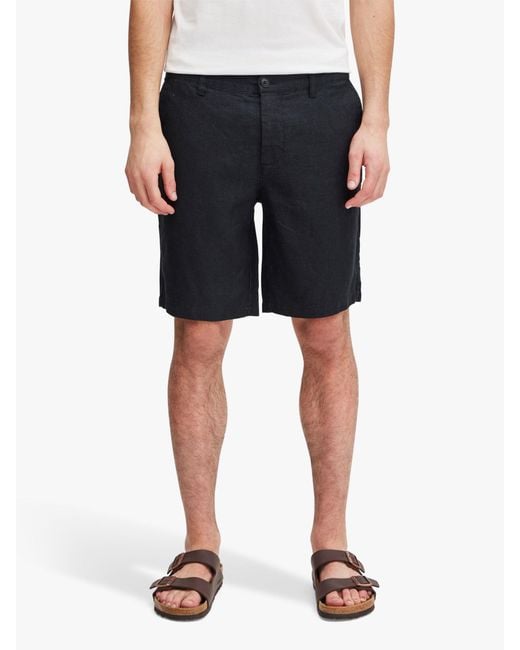 Casual Friday Black Pandrup Linen Shorts for men