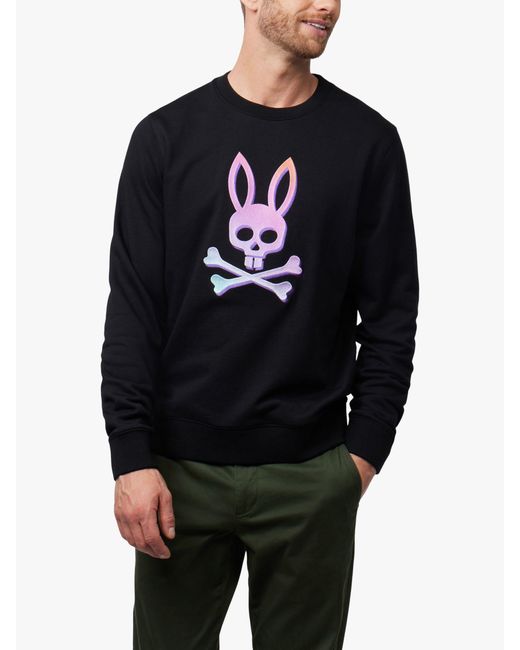 Psycho Bunny Blue Bloomington Graphic Print Sweatshirt for men