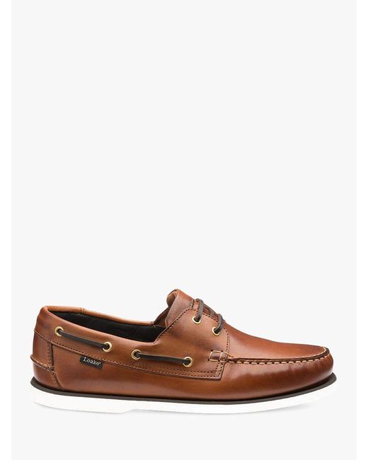 Loake Brown 528 Moccasin Deck Shoes for men