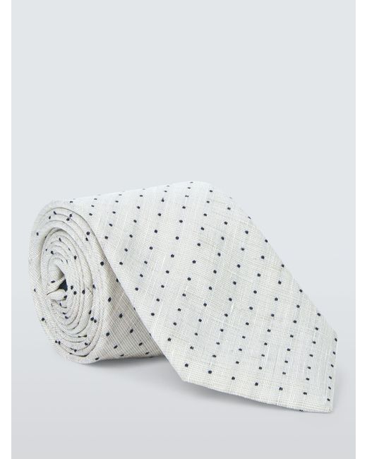 John Lewis Gray Linen And Silk Mini Spot Tie for men